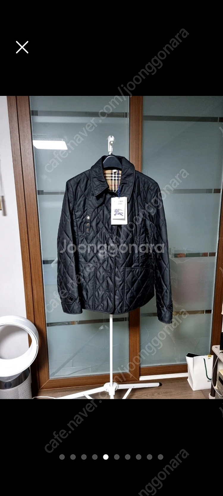 버버리 체크 퀼팅 자켓 XL77~77반--4