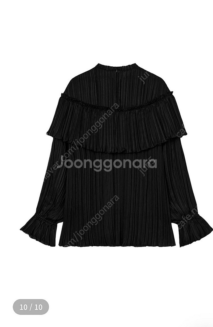 ORR 오르 세일 플리츠 러플 블라우스 블랙 M 새제품--7