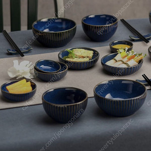 (바이마르) 블루앰버 식기 홈세트 14p