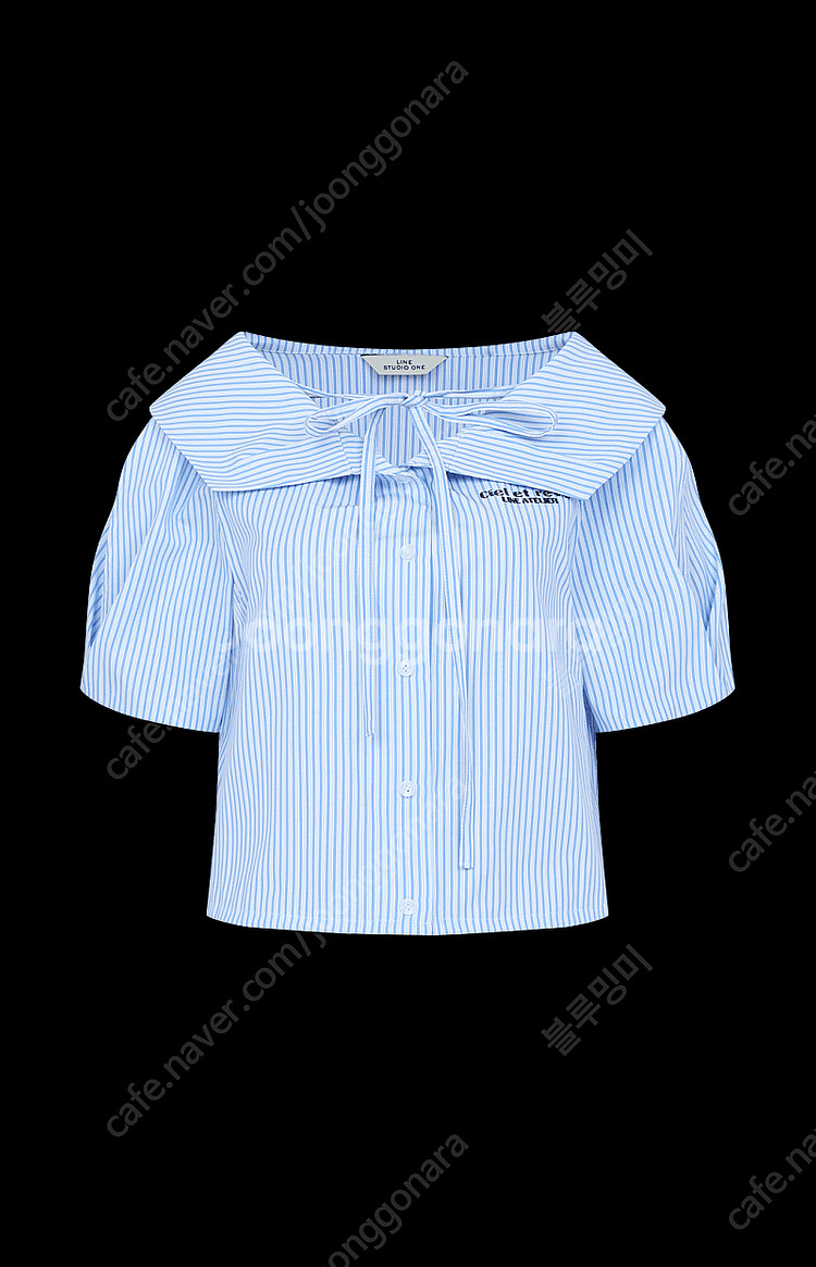 라인스튜디오원 스트라이프 플랫카라 블라우스--3