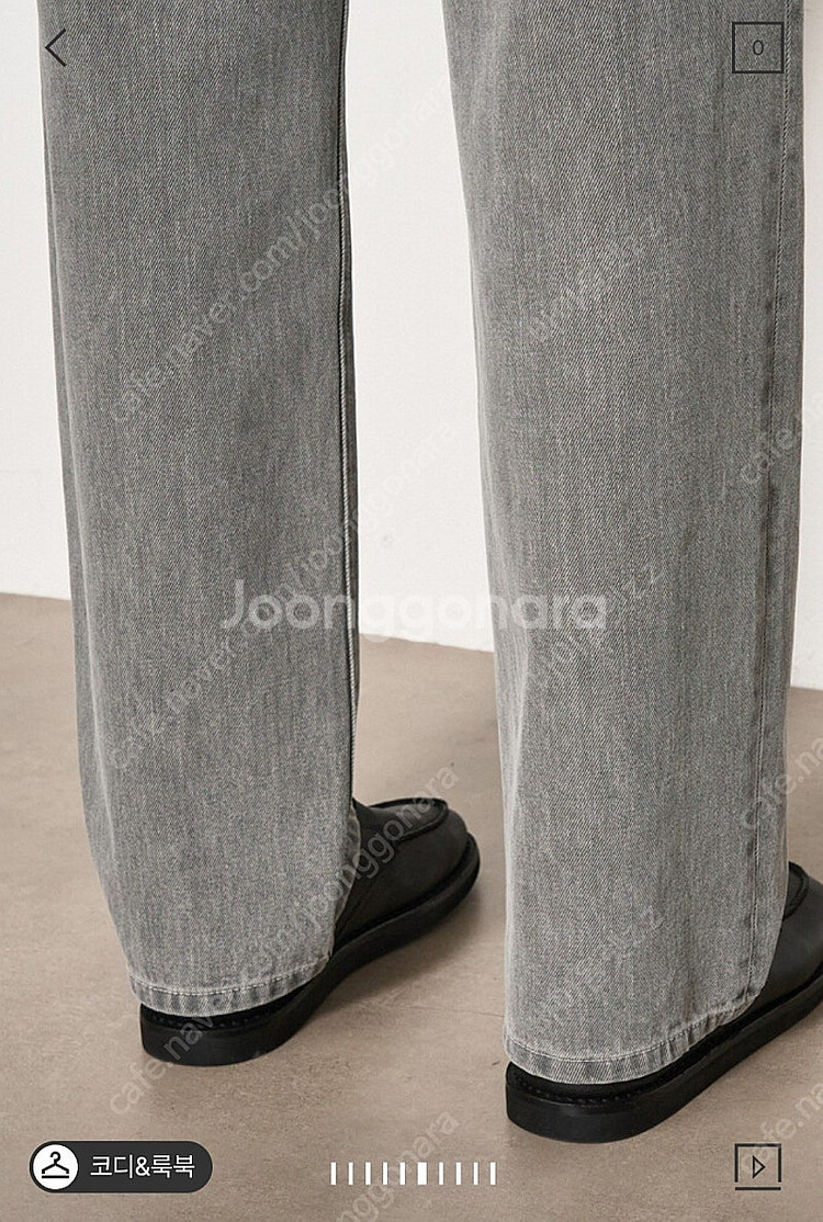 한섬 타임옴므 2025년 신상 세미와이드 데님 남성 팬...--4