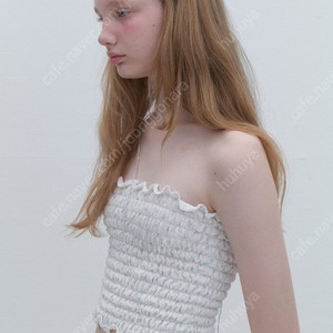Soonsu 순수 Lazy Print Tube Top (White)