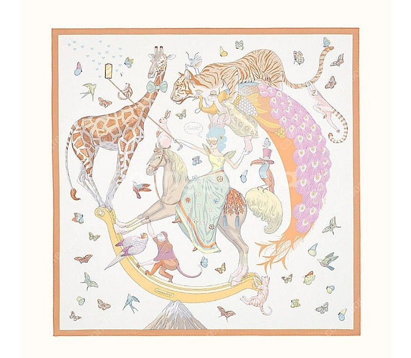 에르메스 까레 스카프 스토리 까레 90 블랑/베이지--0