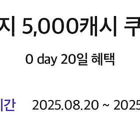 카카오페이지 5000 캐시 쿠폰 팝니다! (2장 보유) (8/31까지)