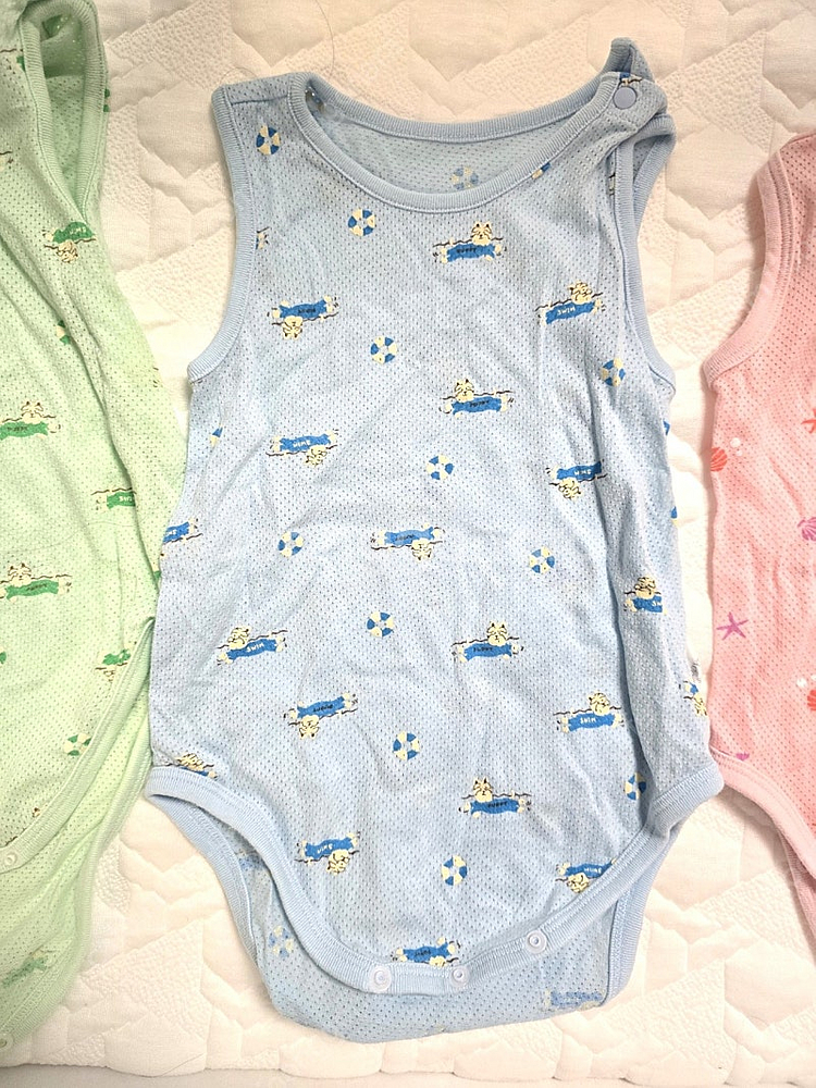 아기 메쉬 민소매 바디수트 80사이즈 4벌 상태좋음--2