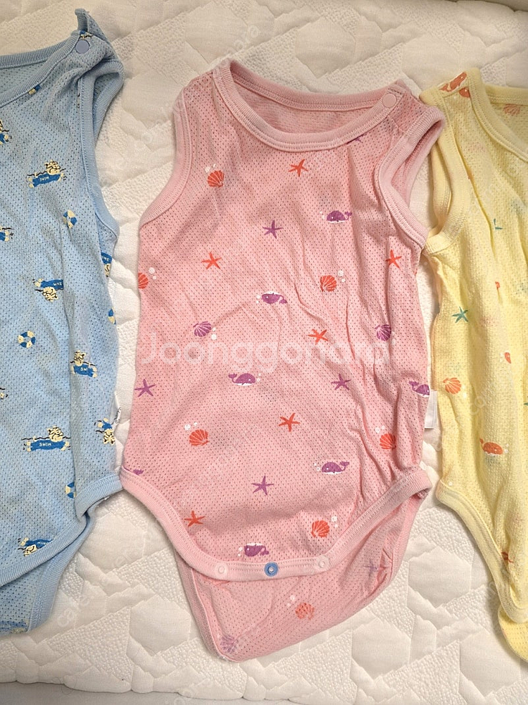 아기 메쉬 민소매 바디수트 80사이즈 4벌 상태좋음--3