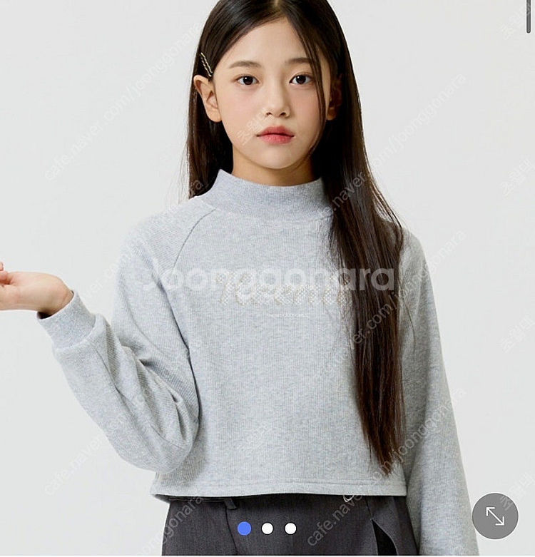 [스타일노리터] 킨잇 스노우 걸 하프넥 맨투맨 9세 10세--0