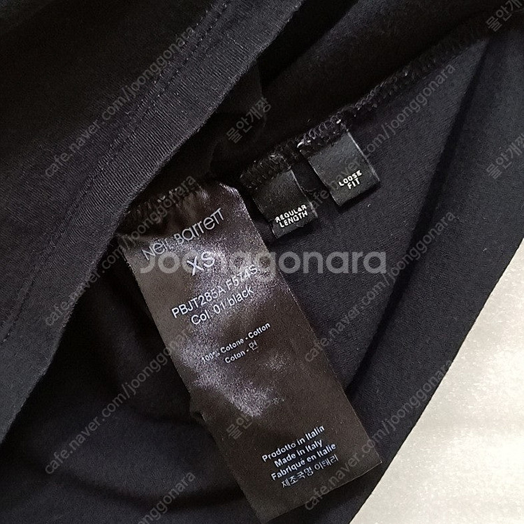 택포 국내정품 닐바렛 면 라운드 반팔 티 남성 XS ~ S 블랙 순면 사랑봉봉--2