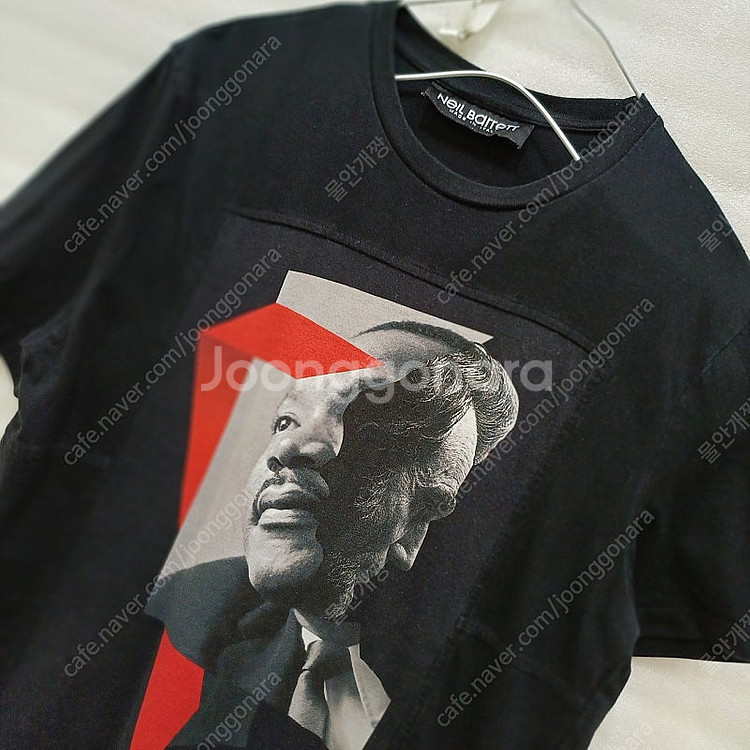 택포 국내정품 닐바렛 면 라운드 반팔 티 남성 XS ~ S 블랙 순면 사랑봉봉--3