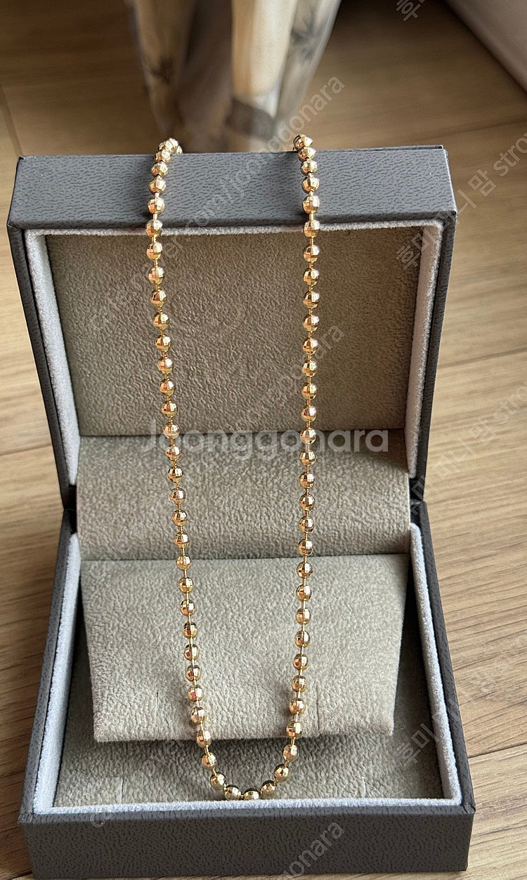 14k 옐로우골드 3mm 컷팅 미러볼 목걸이(3.7돈)--1