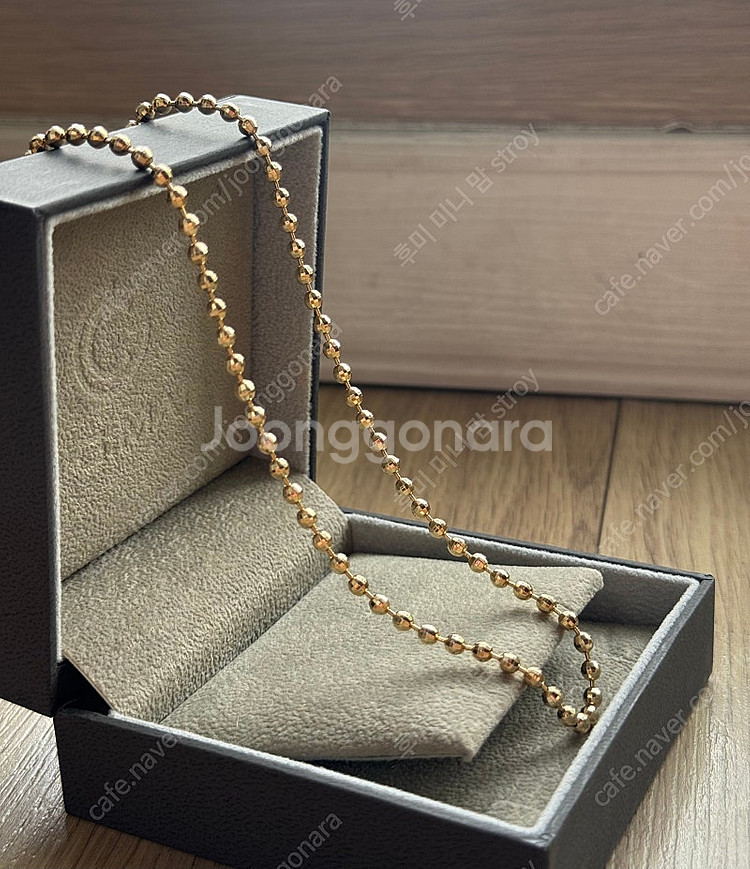 14k 옐로우골드 3mm 컷팅 미러볼 목걸이(3.7돈)--2