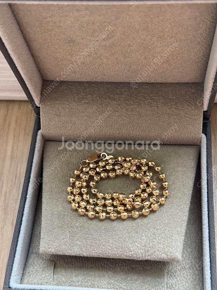 14k 옐로우골드 3mm 컷팅 미러볼 목걸이(3.7돈)--3