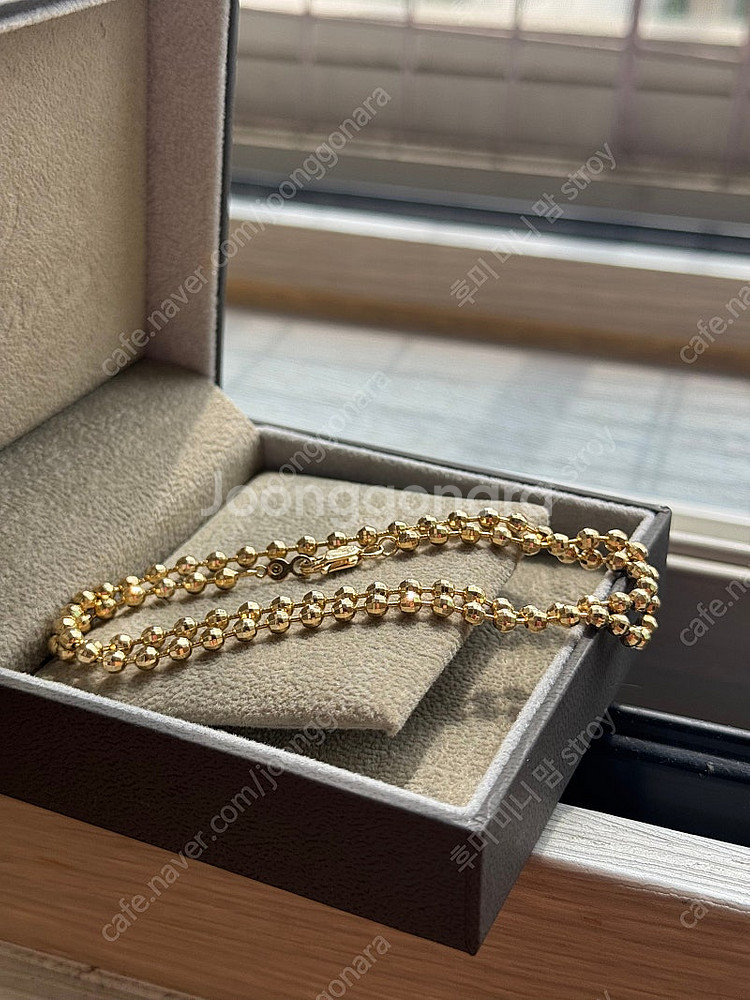 14k 옐로우골드 3mm 컷팅 미러볼 목걸이(3.7돈)--5
