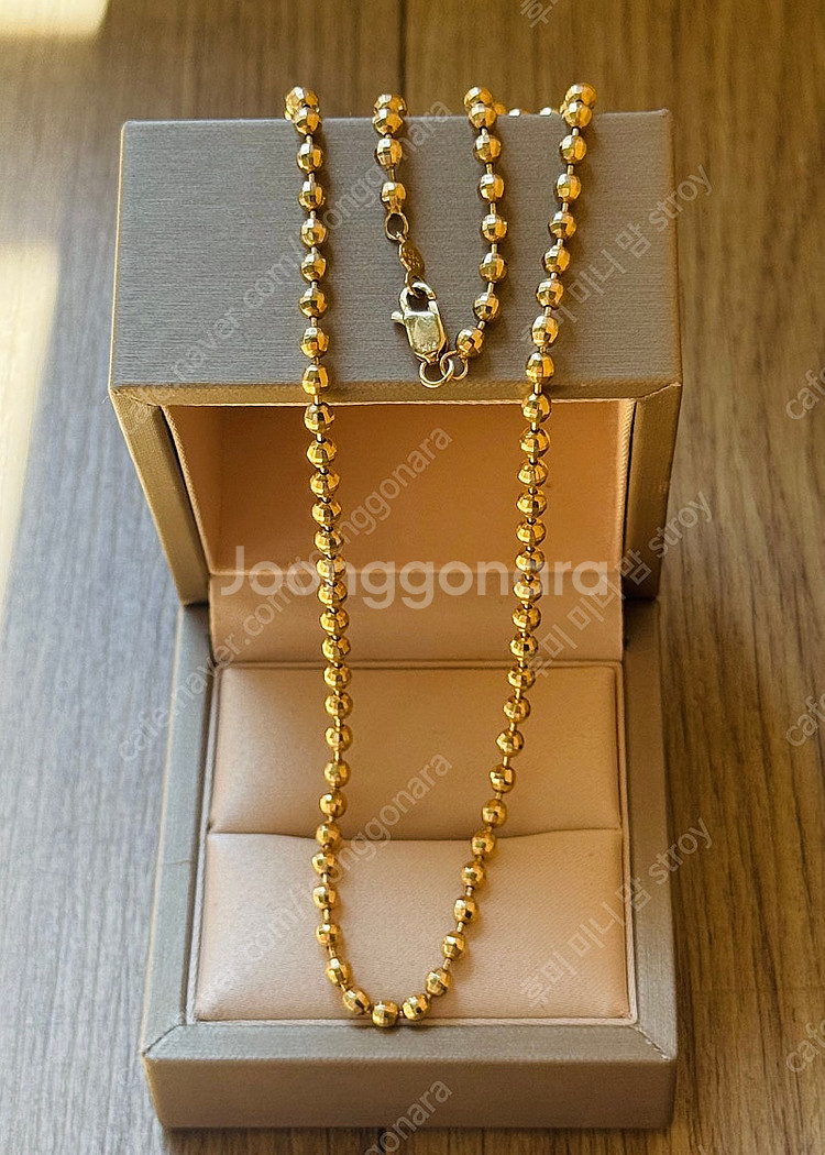 14k 옐로우골드 3mm 컷팅 미러볼 목걸이(3.7돈)--6