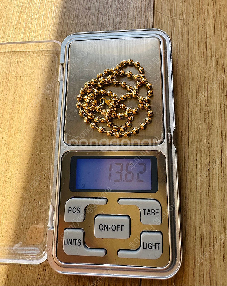 14k 옐로우골드 3mm 컷팅 미러볼 목걸이(3.7돈)--7