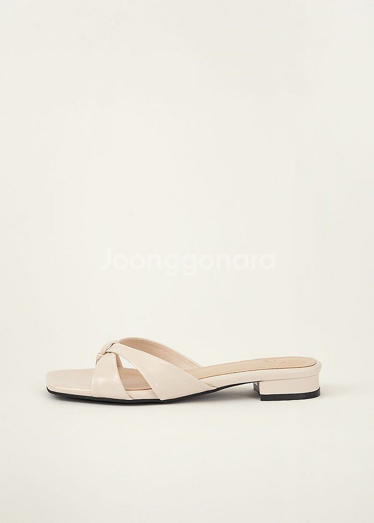 SIE. 시에 Serie tie mule 세리에 타이 뮬 (바닐라 크림, 실크 블랙) 240, 5cm--1