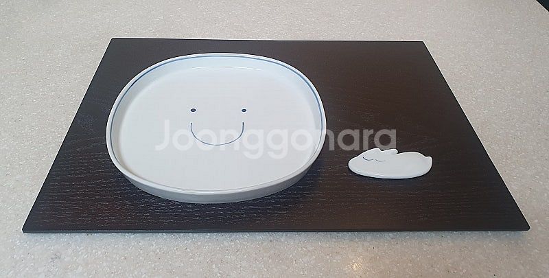 희고희고 스마일접시 + 수저받침--2
