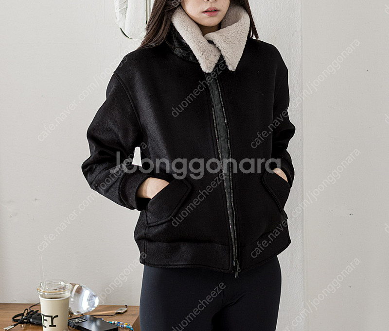 베르데오시도 Lenci Aviator's Bomber. 100% Cashmere 690gr. (Black) S--4