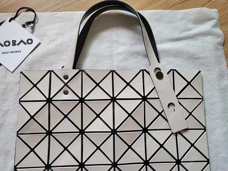 중고 바오바오 루센트 베이지 도트백--4