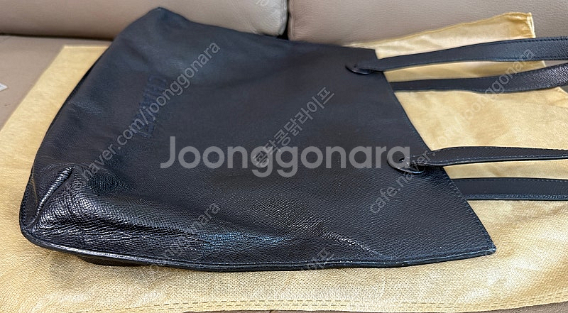 샤넬 빈티지 로고 쇼퍼 토트 숄더백 네이비--3
