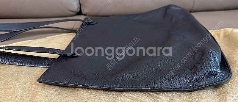 샤넬 빈티지 로고 쇼퍼 토트 숄더백 네이비--5