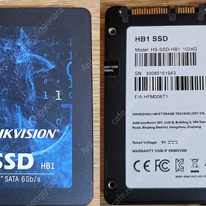 2.5인치 SATA Hikvision HS-SSD-HB1 1024G 충남 서산 당진 6만원(반값 택포)