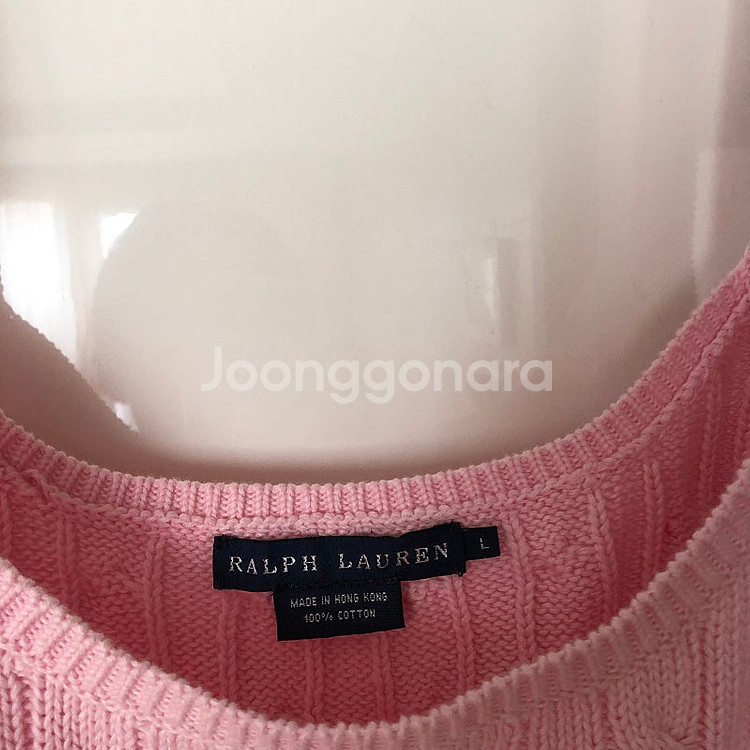 폴로 랄프로렌 케이블 핑크 니트 뷔스티에 나시 탑 민소매 조끼 베스트 딸기우유 59000원--3