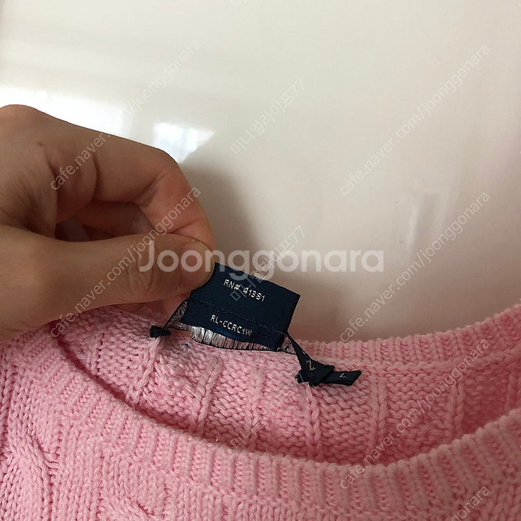 폴로 랄프로렌 케이블 핑크 니트 뷔스티에 나시 탑 민소매 조끼 베스트 딸기우유 59000원--4