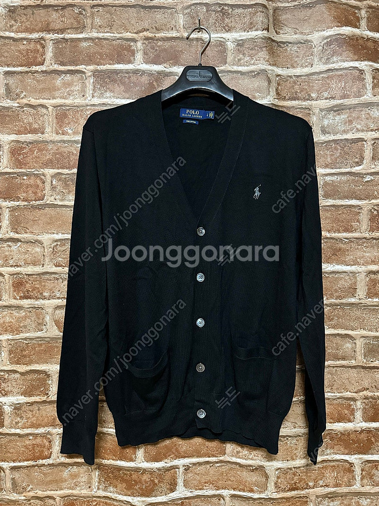 폴로 랄프로렌 남성 피마 코튼 가디건 블랙--0
