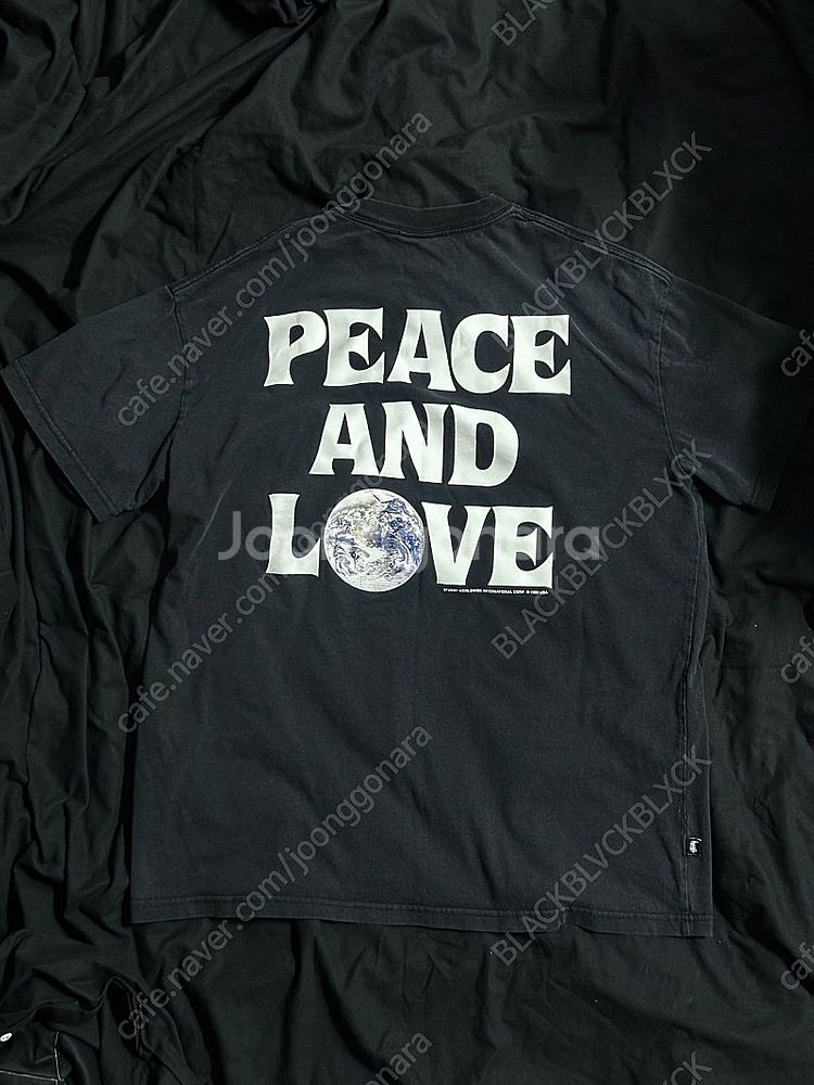 [L] 스투시 Peace and Love 반팔 티셔츠 ...--0