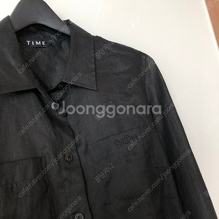 한섬 타임 23년 메인 린넨100 시스루 블라우스 셔츠...--0