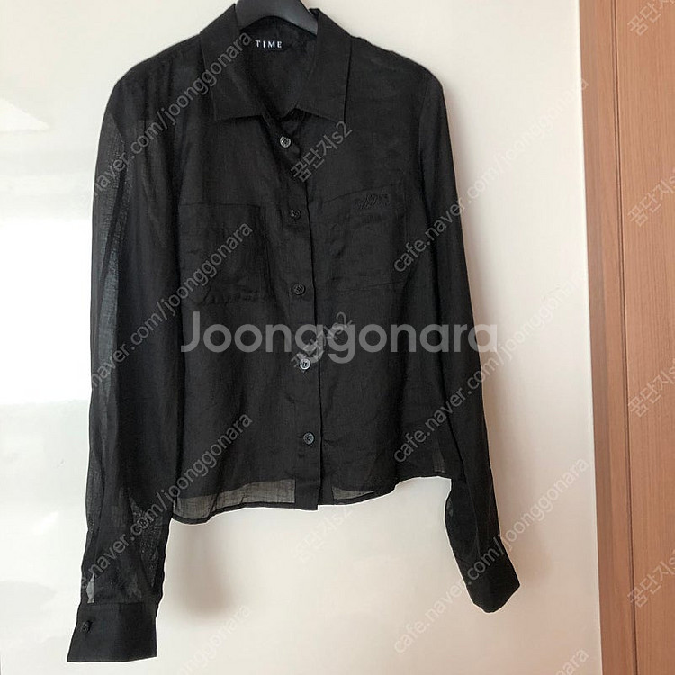 한섬 타임 23년 메인 린넨100 시스루 블라우스 셔츠...--1
