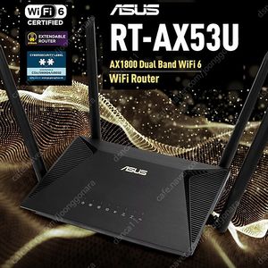 (미개봉새제품) ASUS RT-AX53U 유무선공유기/AX1800(Wi-Fi 6)/듀얼 밴드/ 안테나 4개/Mesh