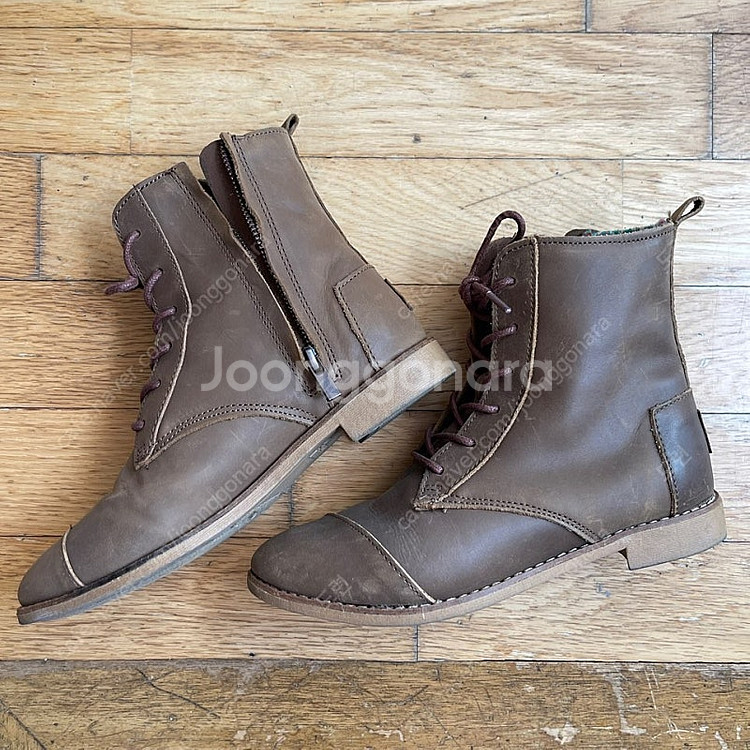 TOMS 탐스 옆지퍼 가죽 앵클 부츠 브라운 US7 (240)--1