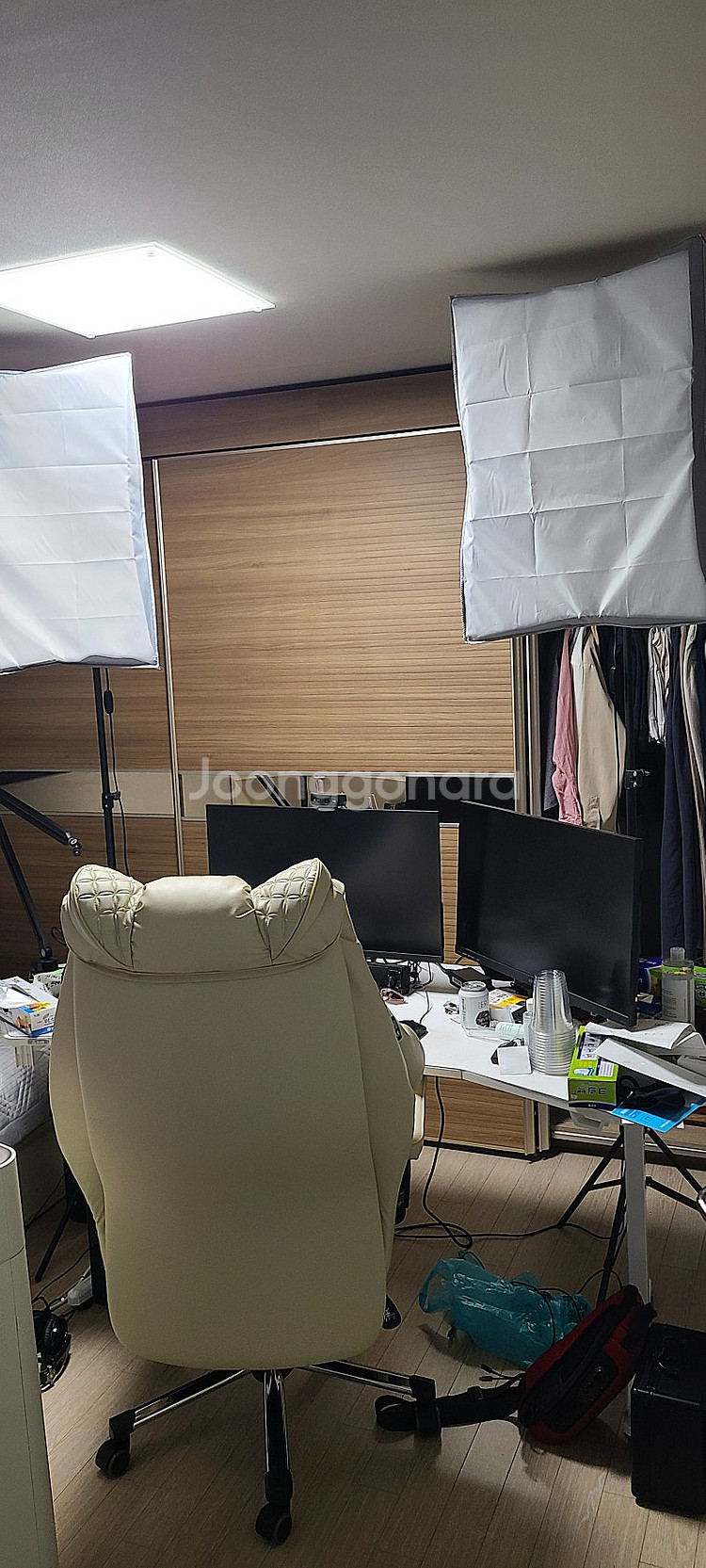 방송 조명 2개 일괄판매(전구포함)--0