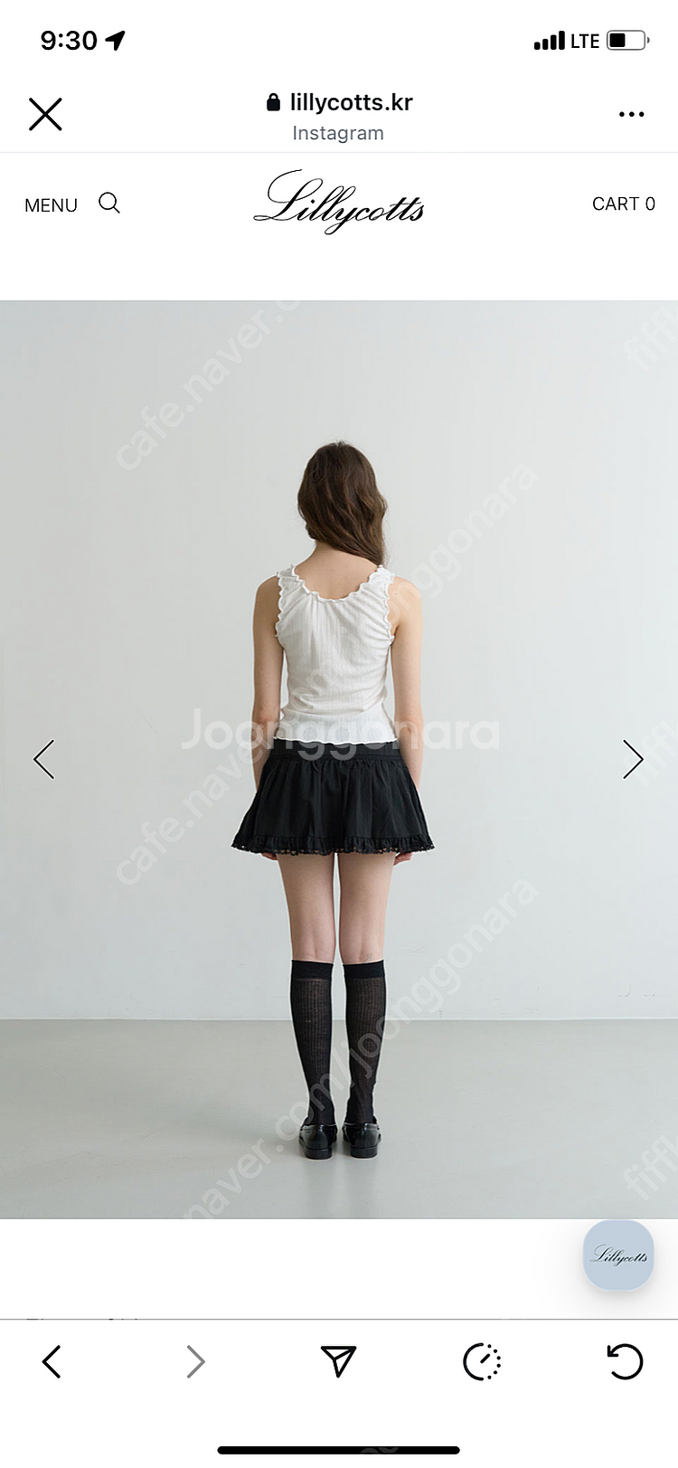 새상품 릴리코츠 프릴 스커트 치마 M 블랙--2