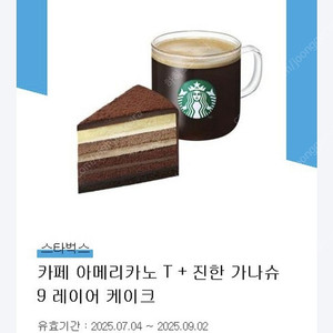 스타벅스 아메리카노T+진한가나슈9 레이어케이크