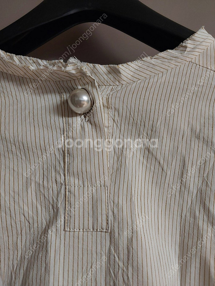 TIME타임 소매셔링 스트라이프 블라우스--3