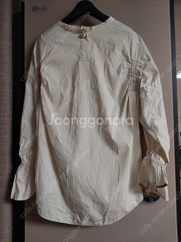 TIME타임 소매셔링 스트라이프 블라우스--4