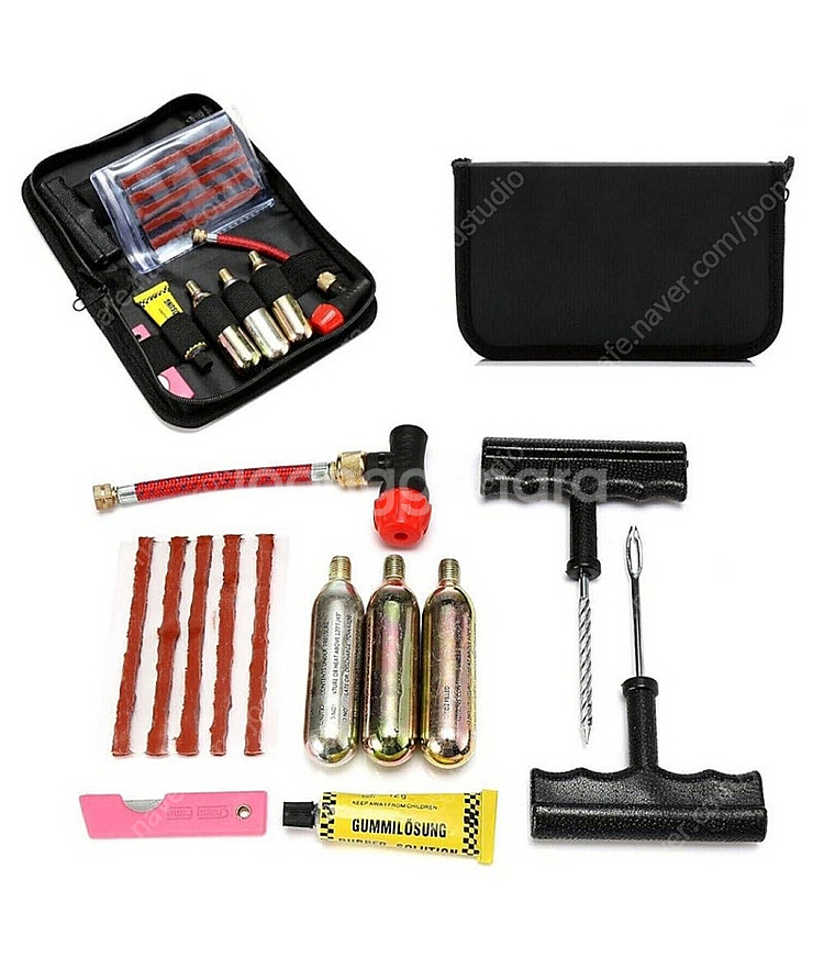 CO2 튜브리스 타이어 펑크 수리 키트 오토바이--0