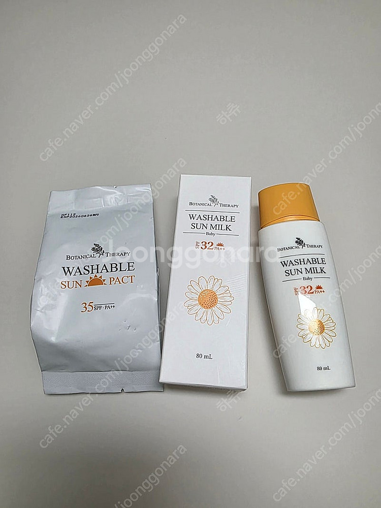 보타니컬테라피 베이비 워셔블 썬밀크+썬팩트 리필(새상품)--0