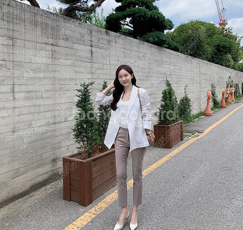 페이지유 린넨 자킷 화이트--2