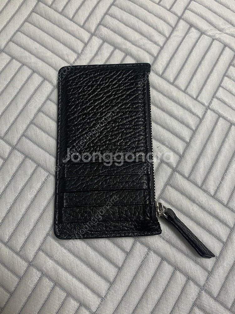 메종 마르지엘라 스티치 레더 카드 지갑 블랙--1