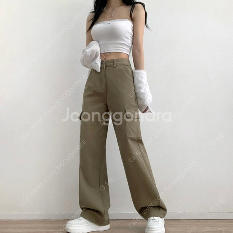 [조이조이]y2k 카고팬츠 와이드팬츠 카키--0