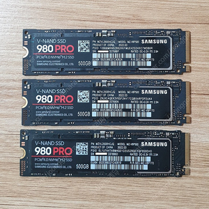 새거같은 중고 삼성 980 pro 500G 3개팝니다.(무상 A/S 2027.3월까지)