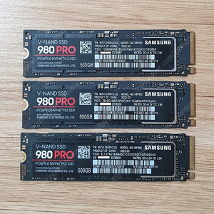 새거같은 중고 삼성 980 pro 500G 3개팝니다.(무상 A/S 2027.3월까지)