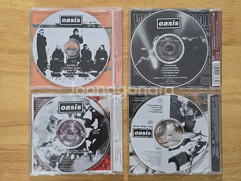 CD 음반 oasis 오아시스 싱글 4장--1