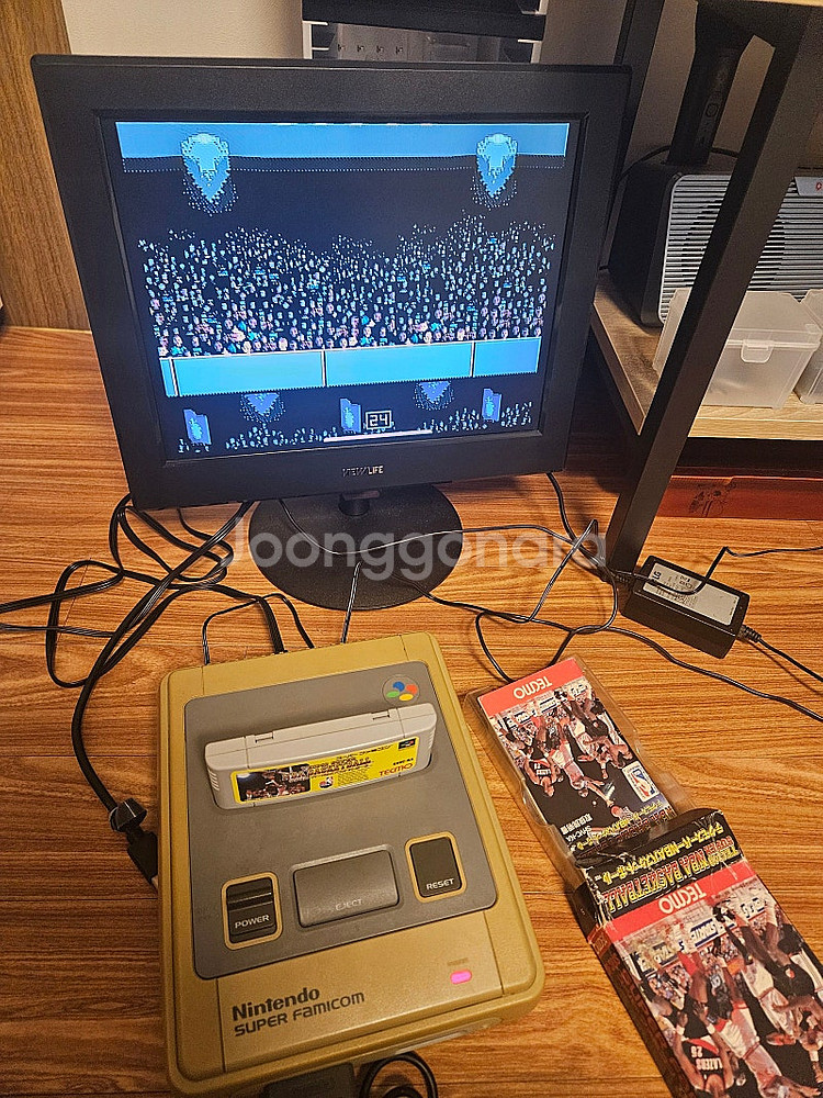 닌텐도 슈퍼패미콤 풀세트 + 게임 곽팩 10개--1