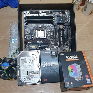 i7-6700.기가b150.삼성램8g.nvme기가128g(미개봉) 쿨러(미개봉).hdd씨게이트500g(3시간)
