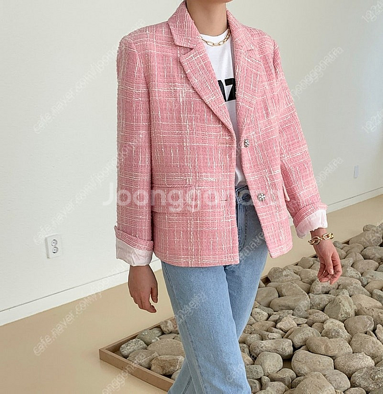 11am 자체제작 위러브자켓60 핑크트위드자켓 프리사이...--4